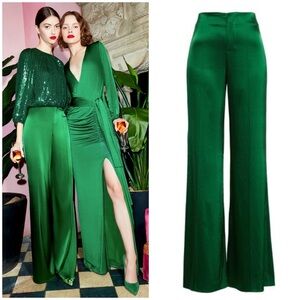 Alice + Olivia Green Wide-Leg Pants